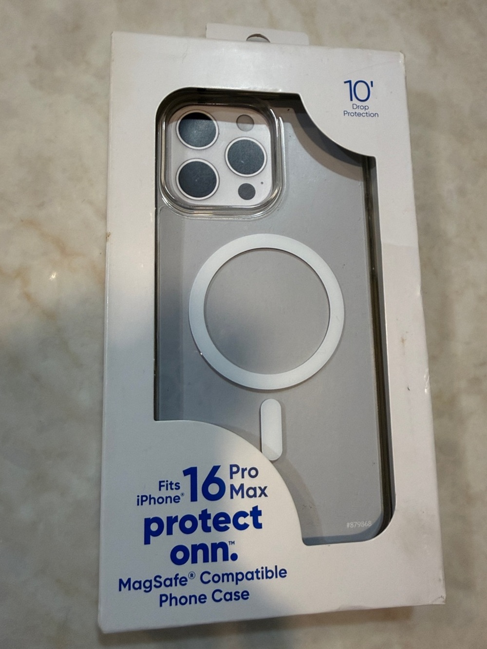 Onn. MagSafe Compatible Clear Case with White Ring for iPhone 16 Pro Max - Picture 4 of 5